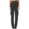 Forever 21 Women’s Faux Leather Cargo Pants(Black)