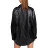 Forever 21 Women’s Faux Leather Drop-Sleeve Shacket(Black)