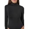 Forever 21 Women’s Fitted Mock Neck Bodysuit(Black)