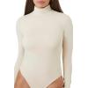 Forever 21 Women’s Fitted Mock Neck Bodysuit(Cream)
