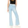 Forever 21 Women’s Flare Denim High-Rise Slim Fit Stretch Jeans-Retro Y2k Style(Light Wash)