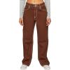 Forever 21 Women’s High-Rise Carpenter Dad Jeans(Brown)