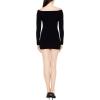 Forever 21 Women’s Off-The-Shoulder Mini Sweater Dress(Black)