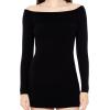 Forever 21 Women’s Off-The-Shoulder Mini Sweater Dress(Black)