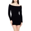 Forever 21 Women’s Off-The-Shoulder Mini Sweater Dress(Black)