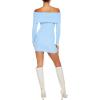 Forever 21 Women’s Off-The-Shoulder Mini Sweater Dress(Blue Water)