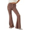 Forever 21 Womens Recycled Cotton Distressed Flare Jeans(Brown)