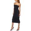 Forever 21 Women’s Ruched Bodycon Midi Dress(Black)