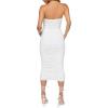 Forever 21 Women’s Ruched Bodycon Midi Dress(Vanilla)
