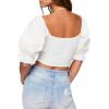 Forever 21 Women’s Ruched Eyelet Crop Top(White)