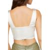 Forever 21 Women’s Satin V-Hem Crop Top(White)