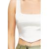 Forever 21 Women’s Satin V-Hem Crop Top(White)