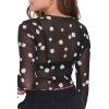 Forever 21 Womens Sheer Mesh Floral Print Top(Black)