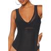 Forever 21 Women’s Sleeveless V-neck Bodysuit(Black)
