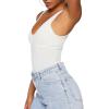 Forever 21 Women’s Sleeveless V-neck Bodysuit(Vanilla)