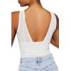 Forever 21 Women’s Sleeveless V-neck Bodysuit(Vanilla)
