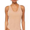 Forever 21 Women’s Sleeveless V-neck Bodysuit(Walnut)