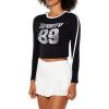 Forever 21 Women’s Sporty 89 Cropped Tee(Black)