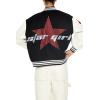 Forever 21 Women’s Star Girl Varsity Letterman Jacket(Black/Multi)