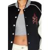 Forever 21 Women’s Star Girl Varsity Letterman Jacket(Black/Multi)