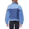 Forever 21 womens Colorblock Denim Jacket(Light Denim/Multi)