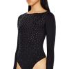 Forever 21 womens Contour Sculpt Rhinestone Bodysuit(Black)