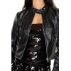 Forever 21 womens Faux Leather Moto Jacket(Black)