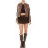 Forever 21 womens Faux Leather Moto Jacket(Espresso)