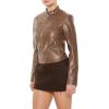 Forever 21 womens Faux Leather Moto Jacket(Espresso)