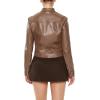 Forever 21 womens Faux Leather Moto Jacket(Espresso)