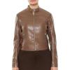 Forever 21 womens Faux Leather Moto Jacket(Espresso)