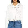 Forever 21 womens Faux Suede Cropped Moto Jacket(Egret)