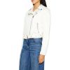 Forever 21 womens Faux Suede Cropped Moto Jacket(Egret)