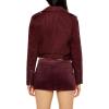 Forever 21 womens Faux Suede Cropped Moto Jacket(Merlot)