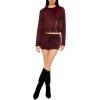 Forever 21 womens Faux Suede Cropped Moto Jacket(Merlot)