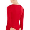 Forever 21 womens Fitted V-neck Bodysuit(Red)