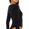 Forever 21 womens Henley Thong Bodysuit(Black)