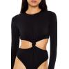 Forever 21 womens Knotted Cutout Bodysuit(Black)