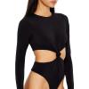 Forever 21 womens Knotted Cutout Bodysuit(Black)