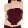 Forever 21 womens Lace-trim Bustier Tube Crop Top(Red)