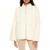 Forever 21 womens Quilted Zip-up Jacket(Egret)