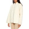 Forever 21 womens Quilted Zip-up Jacket(Egret)