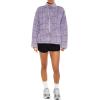 Forever 21 womens Quilted Zip-up Jacket(Lavender)