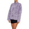 Forever 21 womens Quilted Zip-up Jacket(Lavender)