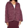 Forever 21 womens Quilted Zip-up Jacket(Wine)