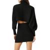 Forever 21 womens Sweater-knit Turtleneck Top & Skirt Set(Black)