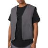 Forever 21 Men’s Faux Shearling Zip-up Vest(Dark Grey)