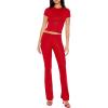 Forever 21 Women’s Contour Sculpt Rhinestone Pants(Dark Red)