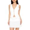 Forever 21 Womens Faux Pearl Sleeveless Top(White)