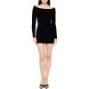 Forever 21 Women’s Off-The-Shoulder Mini Sweater Dress(Black)